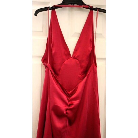 Free People OB1874583 Women's Sz Small Pink Satin Halter Low Back Maxi Dress - Picture 5 of 13